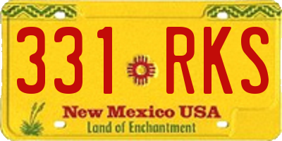 NM license plate 331RKS