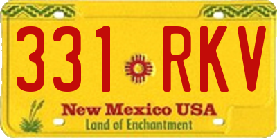 NM license plate 331RKV