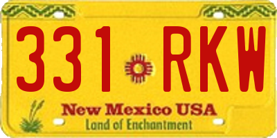 NM license plate 331RKW
