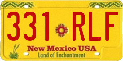 NM license plate 331RLF