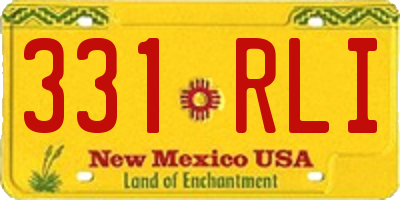 NM license plate 331RLI