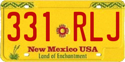 NM license plate 331RLJ