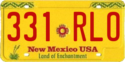 NM license plate 331RLO