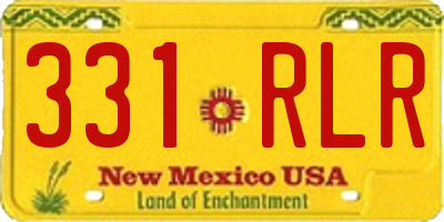 NM license plate 331RLR