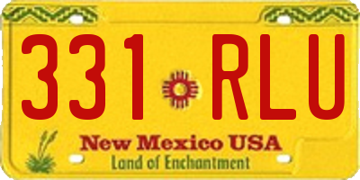NM license plate 331RLU
