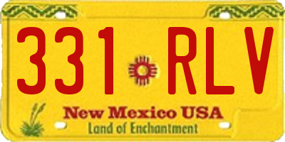 NM license plate 331RLV
