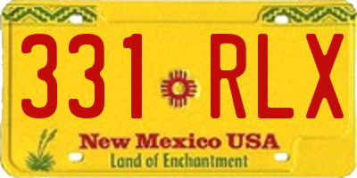 NM license plate 331RLX