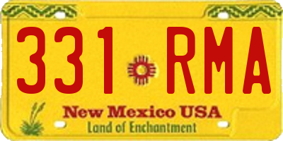 NM license plate 331RMA