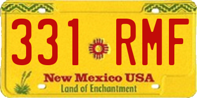 NM license plate 331RMF