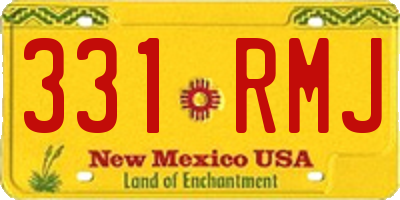 NM license plate 331RMJ