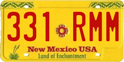 NM license plate 331RMM