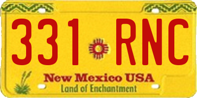 NM license plate 331RNC