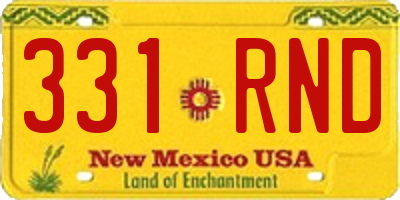 NM license plate 331RND
