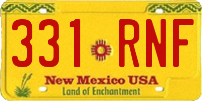 NM license plate 331RNF