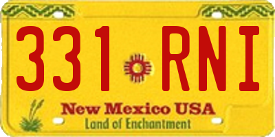 NM license plate 331RNI