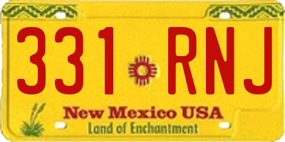 NM license plate 331RNJ
