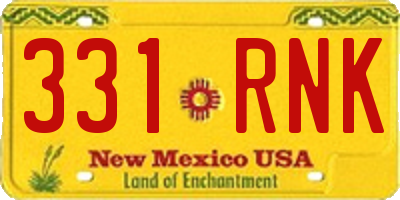NM license plate 331RNK