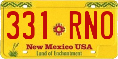 NM license plate 331RNO