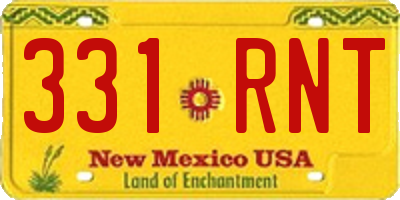 NM license plate 331RNT