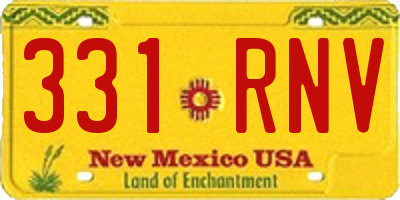 NM license plate 331RNV
