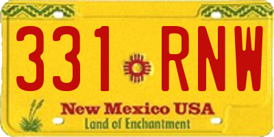 NM license plate 331RNW
