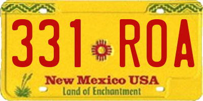 NM license plate 331ROA