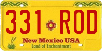 NM license plate 331ROD