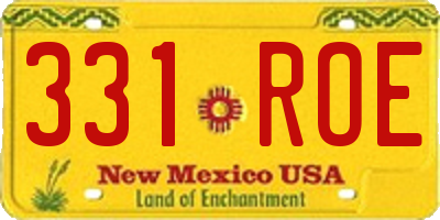 NM license plate 331ROE