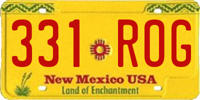 NM license plate 331ROG