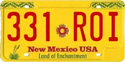 NM license plate 331ROI
