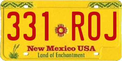 NM license plate 331ROJ