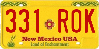 NM license plate 331ROK