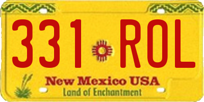 NM license plate 331ROL