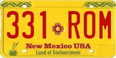 NM license plate 331ROM