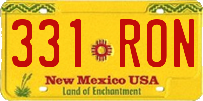 NM license plate 331RON