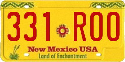 NM license plate 331ROO