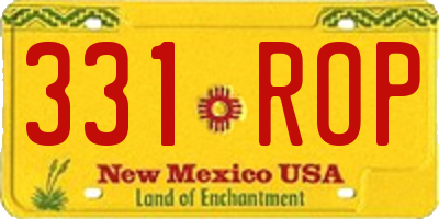 NM license plate 331ROP