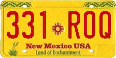 NM license plate 331ROQ