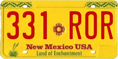 NM license plate 331ROR