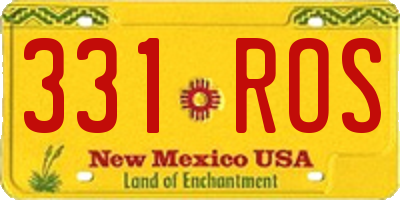 NM license plate 331ROS