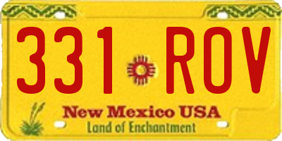 NM license plate 331ROV