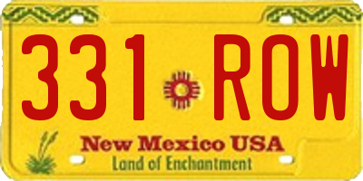 NM license plate 331ROW