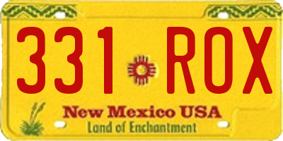 NM license plate 331ROX