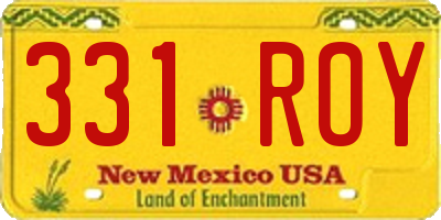 NM license plate 331ROY