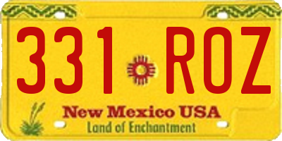 NM license plate 331ROZ