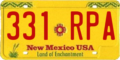 NM license plate 331RPA
