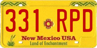 NM license plate 331RPD