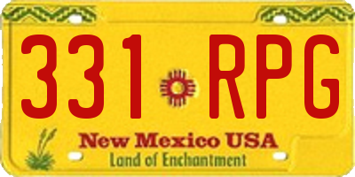 NM license plate 331RPG
