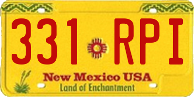 NM license plate 331RPI