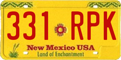 NM license plate 331RPK